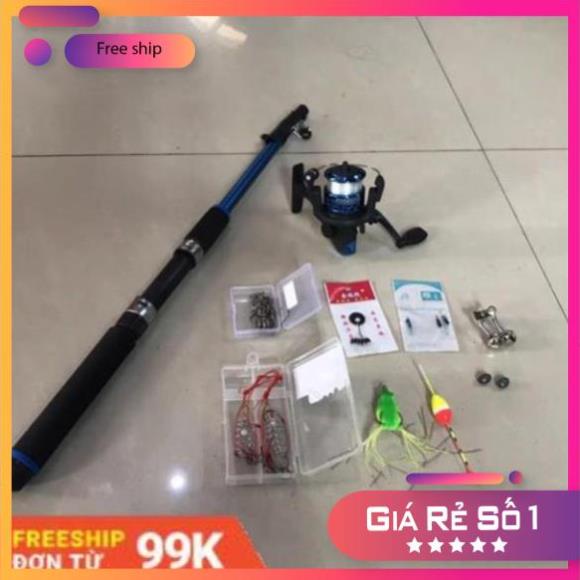 🐠 -BỘ CẦN CÂU MÁY 2M1 KÈM 10 MÓN PHỤ KIỆN  ĐỒ CÂU CHẤT LUONG 🐠