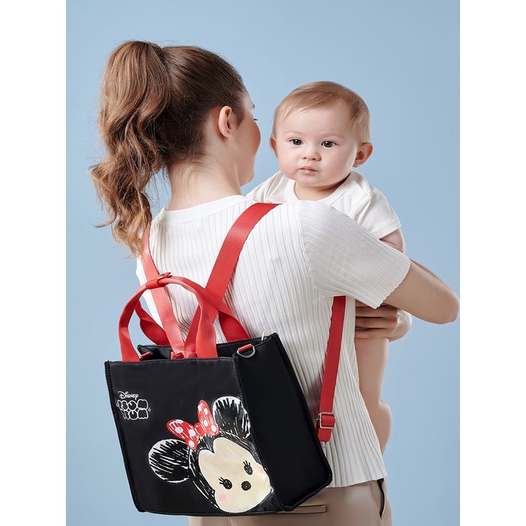 Túi đựng đồ dùng cỡ lớn có móc treo xe đẩy em bé in hình chuột Mickey