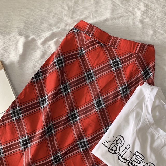 ✨ SET ÁO PULL BLESS + CHÂN VÁY MIDI CARO ✨