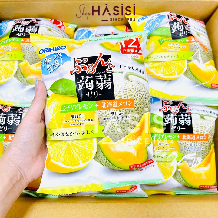 Thạch Rau Câu Trái Cây Nhật Mix Vị ORIHIRO 20g x 12Cái