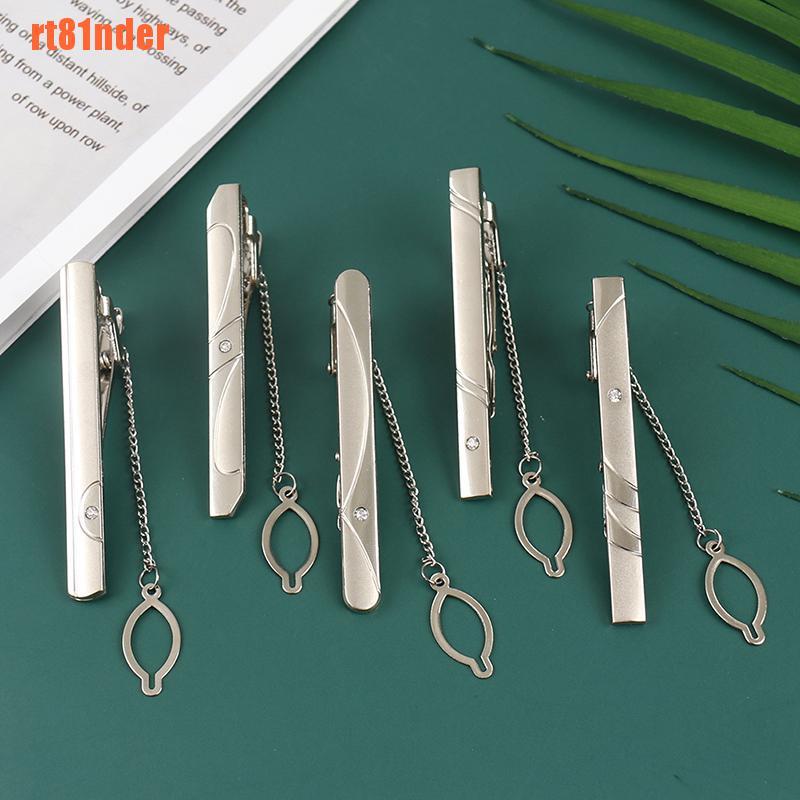 1 Kẹp Cà Vạt Bằng Thép Không Gỉ Màu Bạc Mới Cho Nam