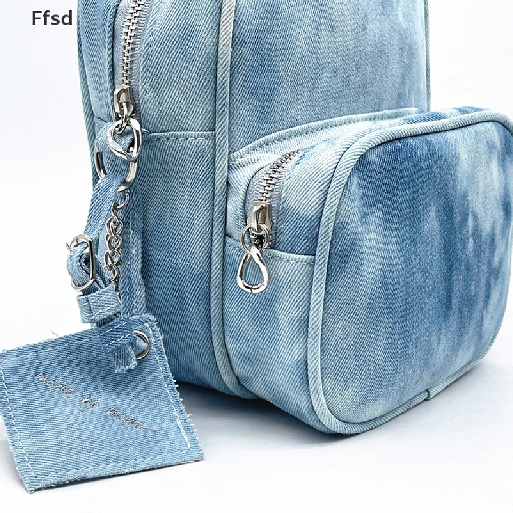 Luimo Ba Lô denim Nhuộm Màu Cá Tính Phong Cách Nhóm Nhạc kpop bangtan boys