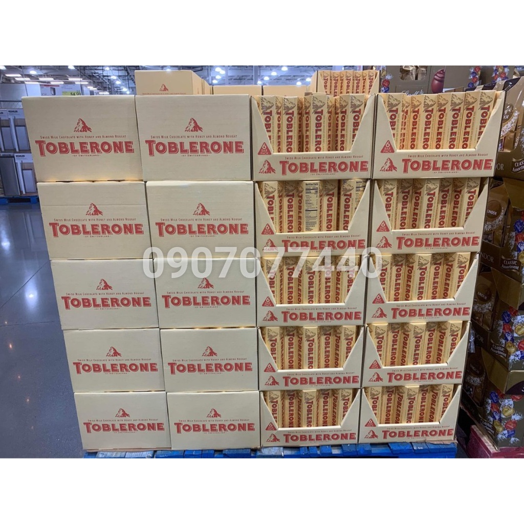 Socola Toblerone Chocolate date 7/2024 sữa mật ong & hạnh nhân  - EDS Hàng Mỹ