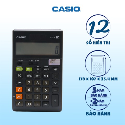 Máy Tính Văn Phòng CASIO J-120B (Chính Hãng) Bitex