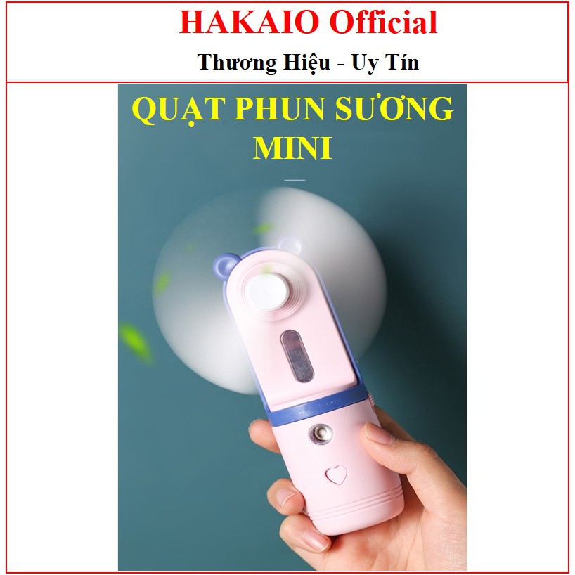 ⚡ 𝑸𝒖𝒂̣𝒕 𝑴𝒊𝒏𝒊 𝑪𝒂̂̀𝒎 𝑻𝒂𝒚 ⚡ Quạt Mini Cầm Tay Cơ Chế Phun Sương Mát Lạnh Tai Gấu Siêu Siêu Dễ Thương