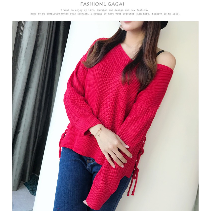 Áo len thắt nơ freesize