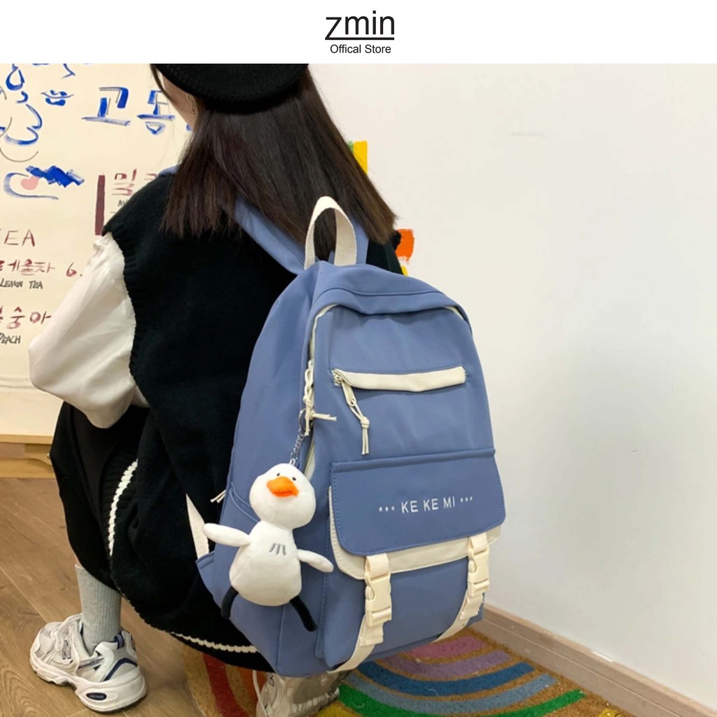Balo đi học thời trang nữ Zmin, chống thấm nước đựng vừa laptop 14inch, A4-Z135