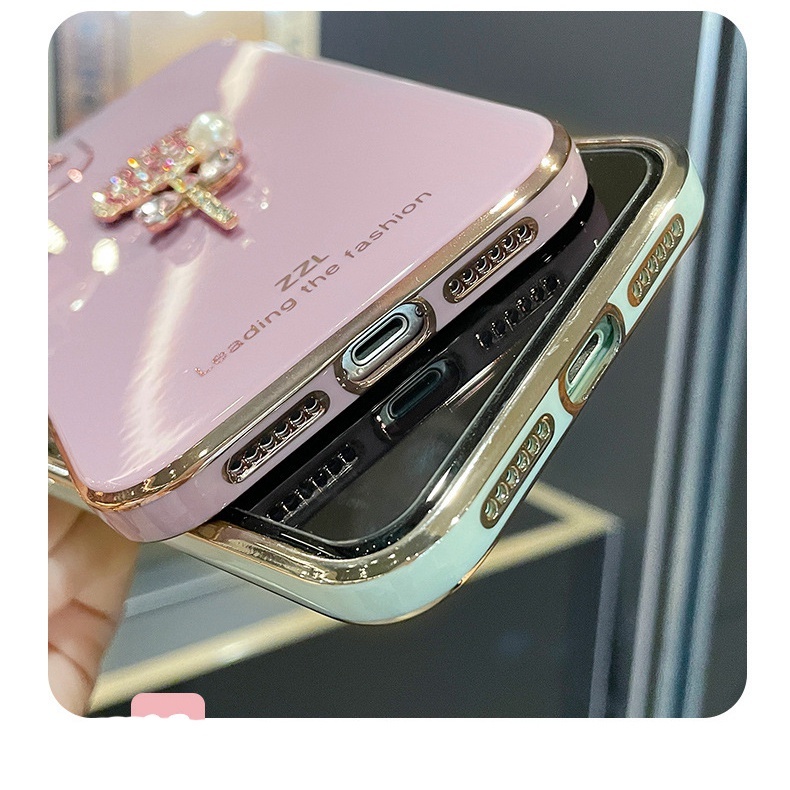 Ốp Điện Thoại Góc Vuông Đính Đá Lấp Lánh Dễ Thương Cho Realme C35 C31 C21y C25y C21 C20 C15 C12 C11 2021
