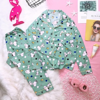Bộ mặc nhà tay dài pijama thái