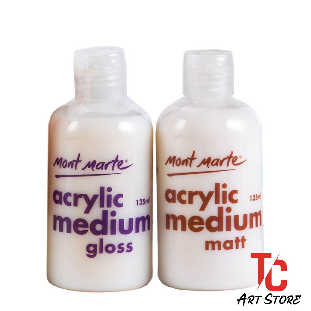 Dung môi pha màu acrylic, Medium acrylic Mont Marte 135ml tạo độ bóng – Gloss/ Mat