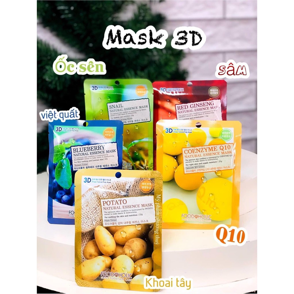 (HÀNG AUTH) Mặt nạ dưỡng da 3D Foodaholic HÀN QUỐC (1 miếng) | Thế Giới Skin Care