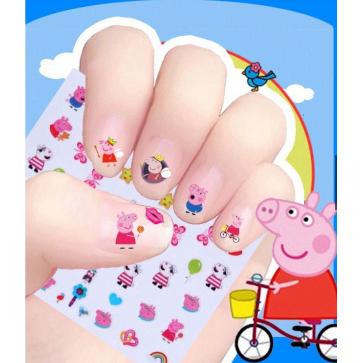 Nhãn dán móng DIY họa tiết hoạt hình dễ thương cho bé