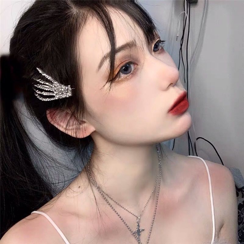 Kẹp Tóc Kim Loại Đính Đá 22275 Phong Cách Punk Cá Tính