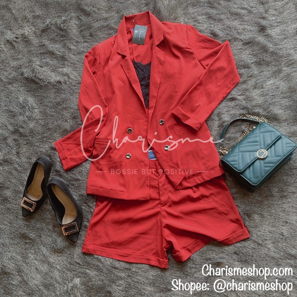 🔥Bộ Vest Nữ 2 Lớp Cao Cấp Charisme Màu Đỏ | Có size lớn | May size theo yêu cầu | BigBuy360 - bigbuy360.vn