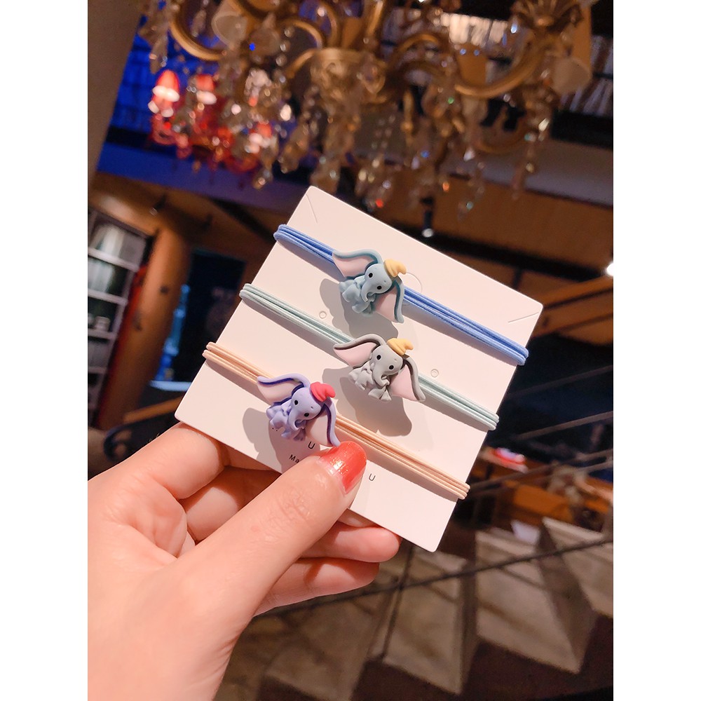 Dây buộc tóc thun buộc tóc hình chú voi nhiều màu dễ thương