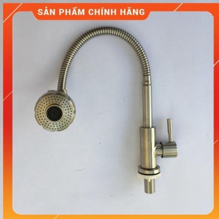 Vòi Rửa Bát Lạnh Cần Mềm Inox304(BH 36 Tháng) .