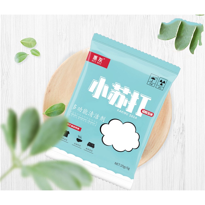 Baking soda 25gr bột tẩy rửa nhà bếp lồng giặt, vệ sinh nhà cửa, giặt đồ, khử mùi, tẩy trắng