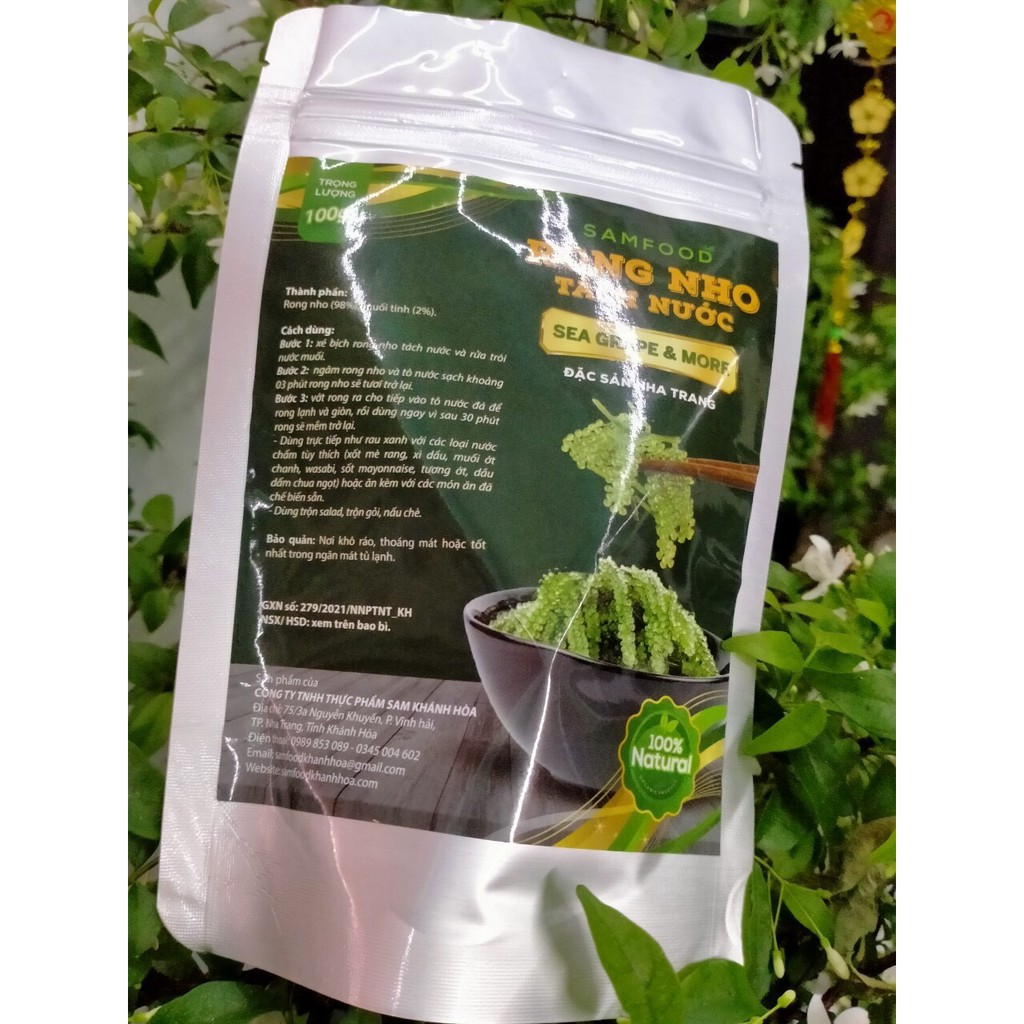 [FLASH SALE] Rong nho tách nước SAMFOOD - Gói 100g