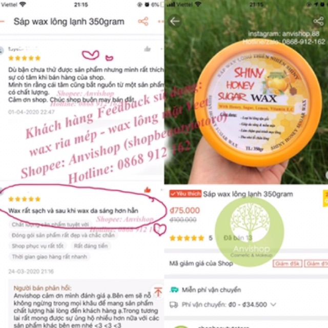 Sáp wax lông mật ong handmade 350g | BigBuy360 - bigbuy360.vn