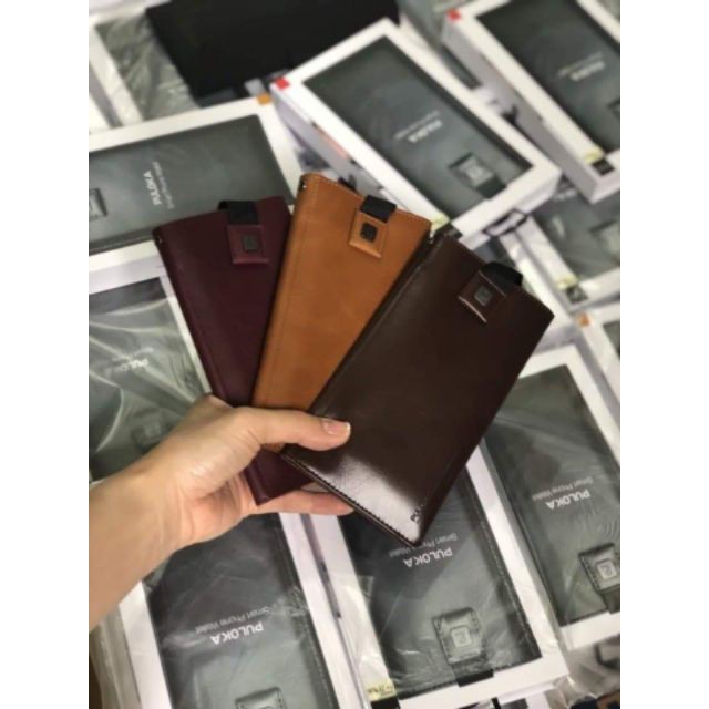 Bao da Puloka rút dạng ví dùng cho các dòng máy điện thoại 4.7inch đến 6.8inch Chính hãng - Da mềm