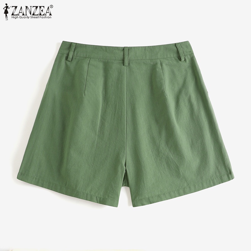 Quần short Zanzea ống rộng có túi thời trang đi biển châu Âu cá tính cho nữ