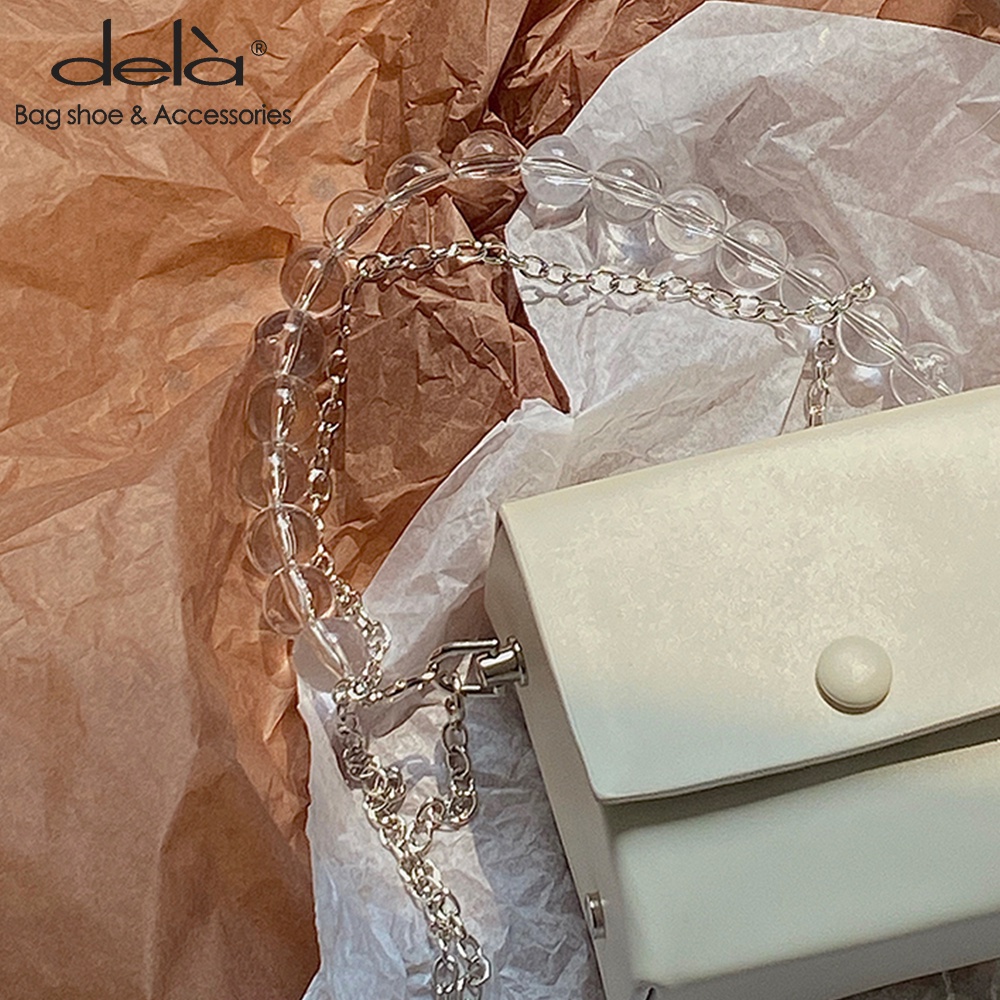 Dela Túi Đeo Chéo Hình Vuông Đính Ngọc Trai Giả Phối Dây Xích Thời Trang Mùa Hè Dễ Thương Cho Nữ 2022