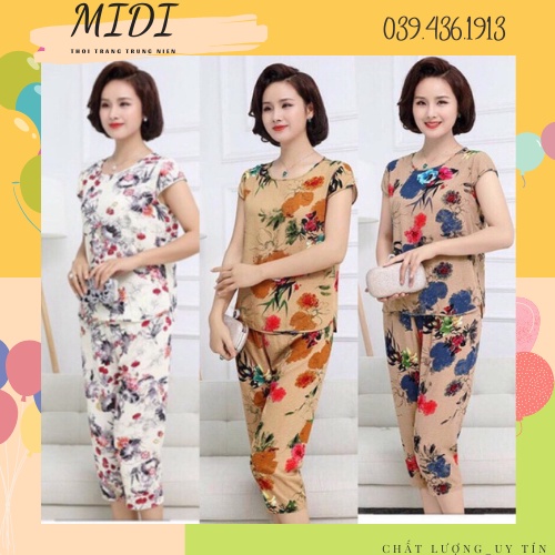 Đồ cho mẹ lứa tuổi trung niên Hoa mặc ở nhà Cho Mẹ Hàng Quảng Châu Trung Quốc