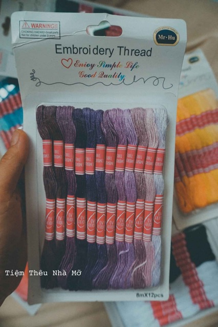 Set chỉ cotton loang màu
