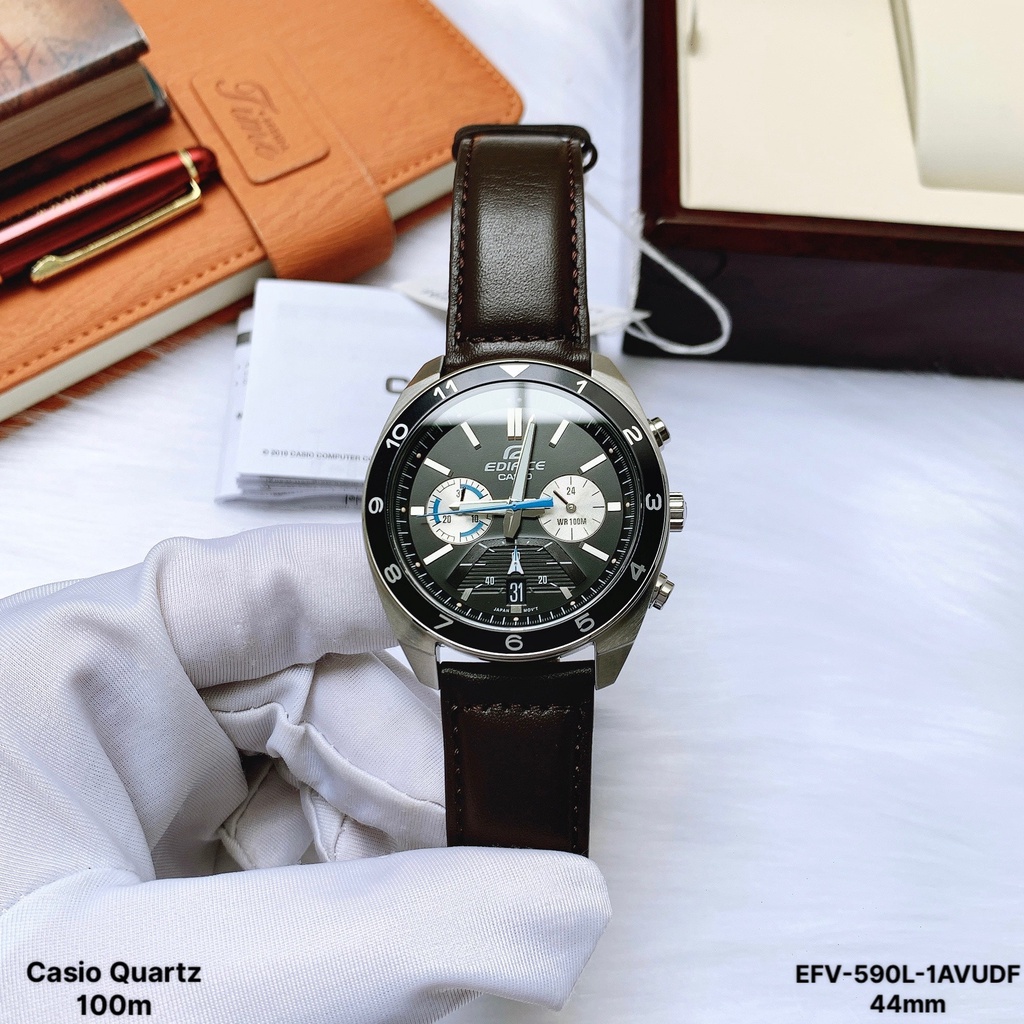 Đồng Hồ Nam Casio EDifice EFV-590L-1AVUDF Chronograph Dây Da Nâu