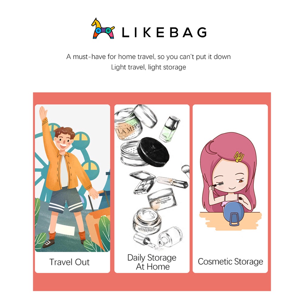 Túi đựng mỹ phẩm LIKEBAG tiện lợi chống nước 210AL1101 - LIBAGI