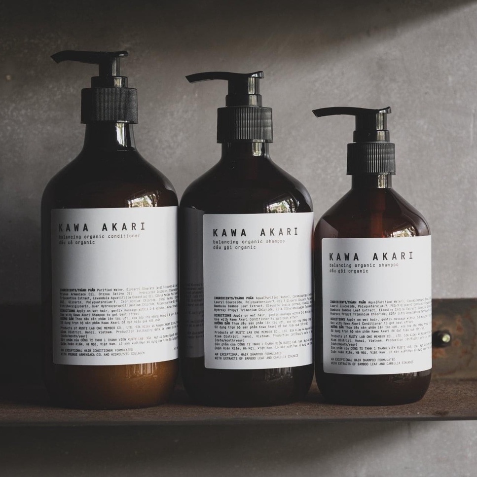 Dầu Gội Xả Dưỡng Tóc KAWA AKARI Organic - Rusty Lab
