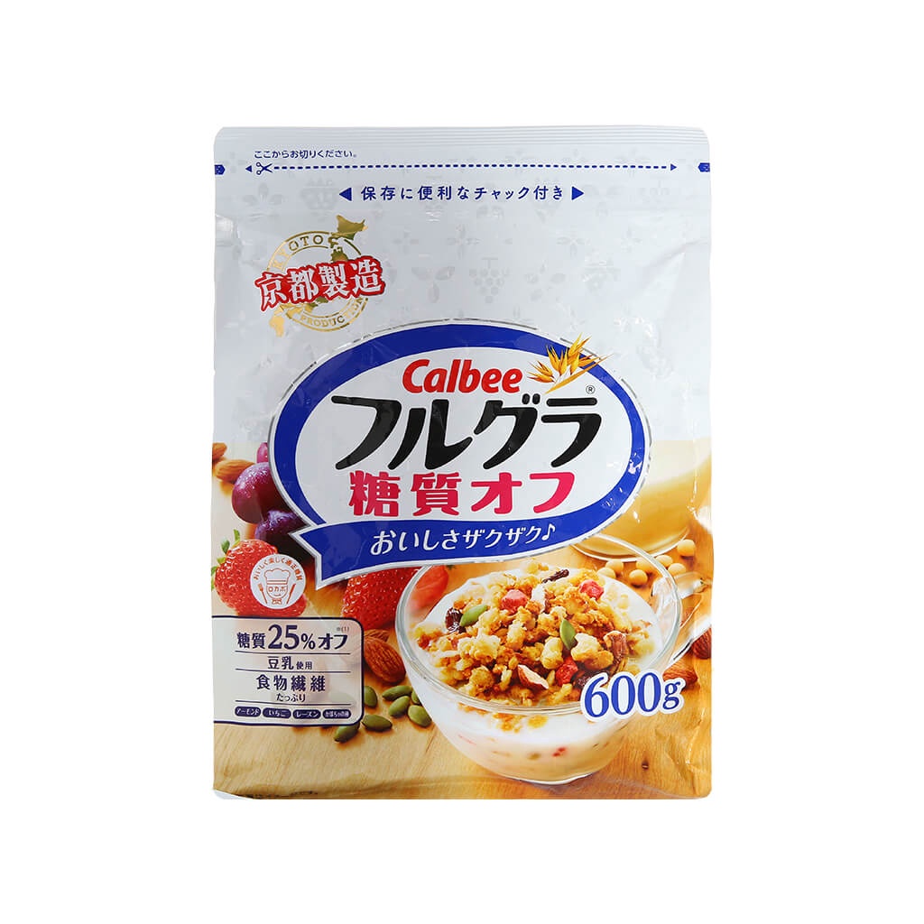 Ngũ cốc Calbee đỏ trắng 600g 750g Nhật Bản trái cây hoa quả sấy lạnh giòn thập cẩm ăn sáng giảm cân ăn kiêng granola