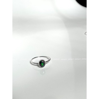 Nhẫn bạc opal đen