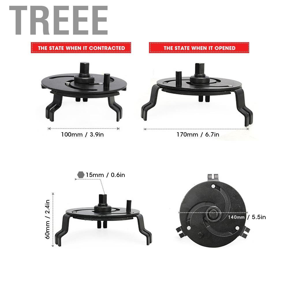 Dụng Cụ Tháo Nắp Bình Xăng 3 Chân Treee 100-170mm