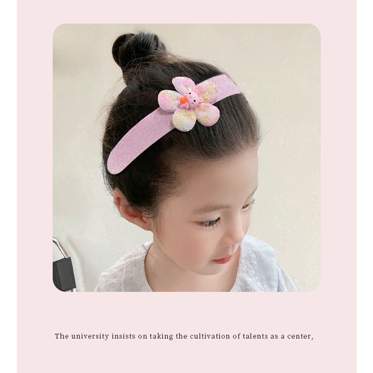 Băng đô dán tóc kiểu dáng bông hoa dễ thương xinh xắn cho bé gái