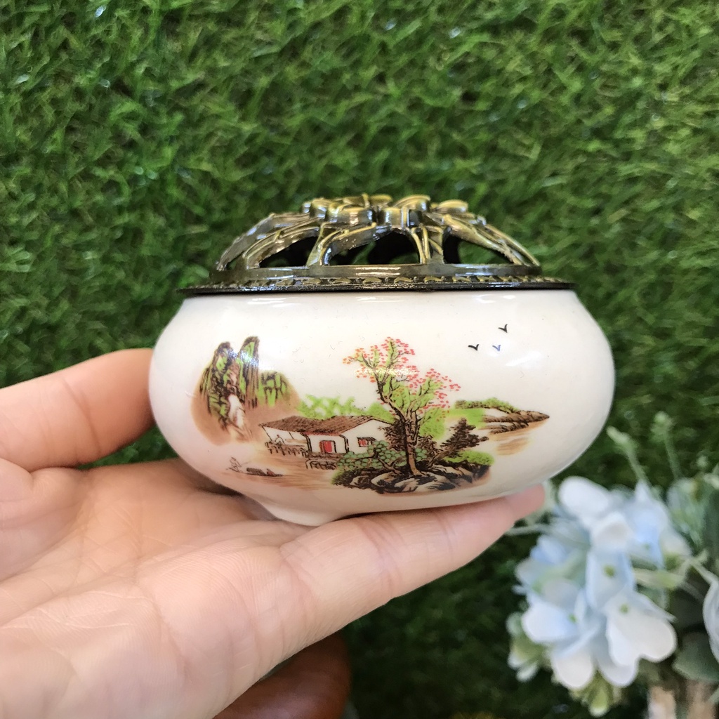 Nụ trầm hương cao cấp hương gỗ ngọc am không hóa chất, kèm lư xông trầm