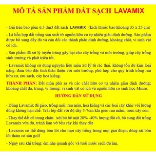 Đất trồng cây, đất hữu cơ đa dụng Lavamix - bao 6.5dm3 ~ (2.5-3kg)
