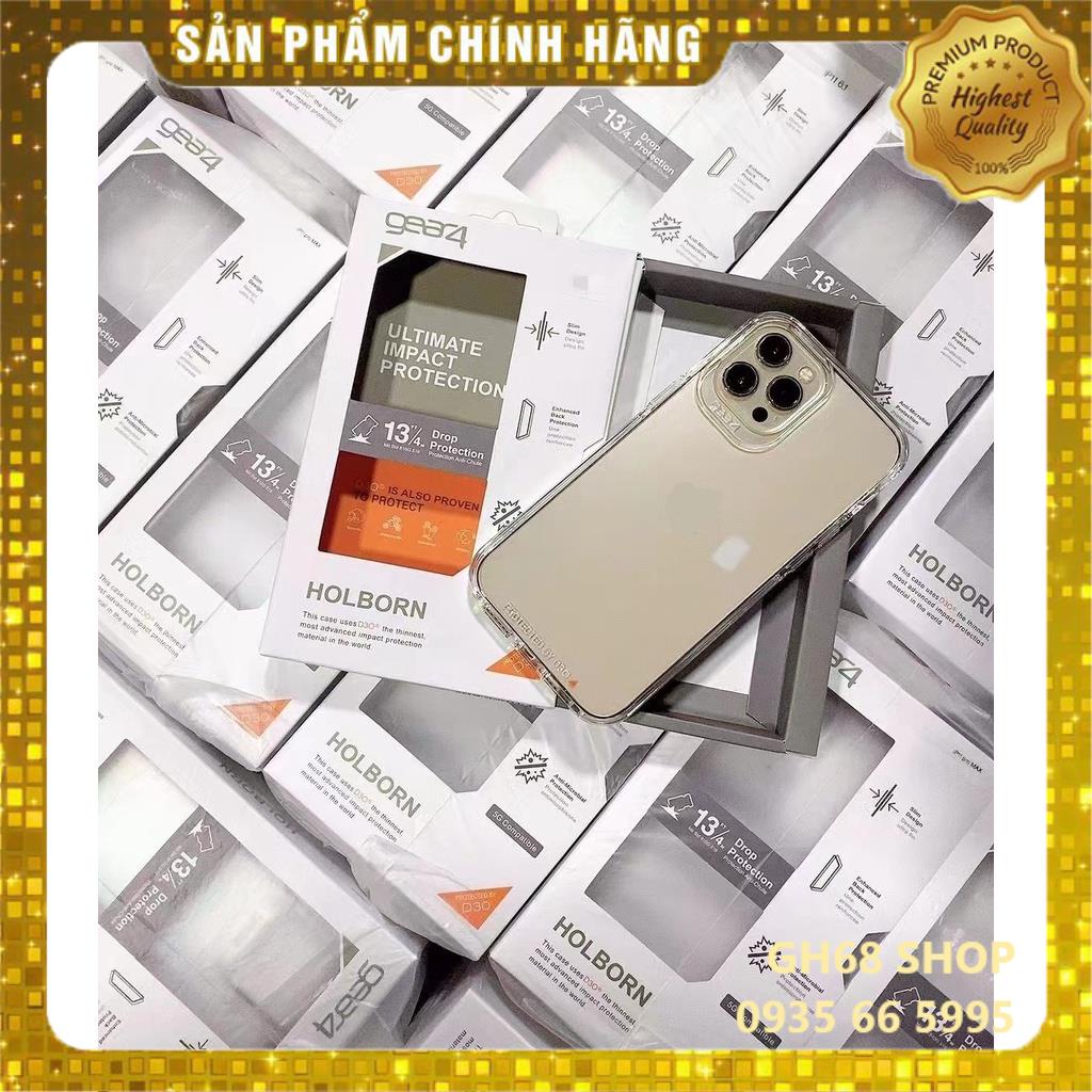 Ốp Lưng Kính Viền Dẻo Trong Iphone 14 / iPhone 13 / iPhone 12 - Hãng GEAR4 Chống Ố