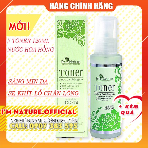 (+Quà) Nước Hoa Hồng Toners I'M NATURE Sáng Mịn Da - Se Khít Lỗ Chân Lông - Ngăn Ngừa Lão Hóa