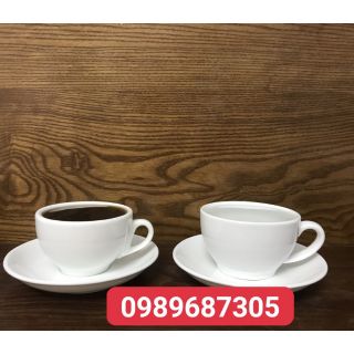 Combo 10 bộ cốc + đĩa capuchino trắng