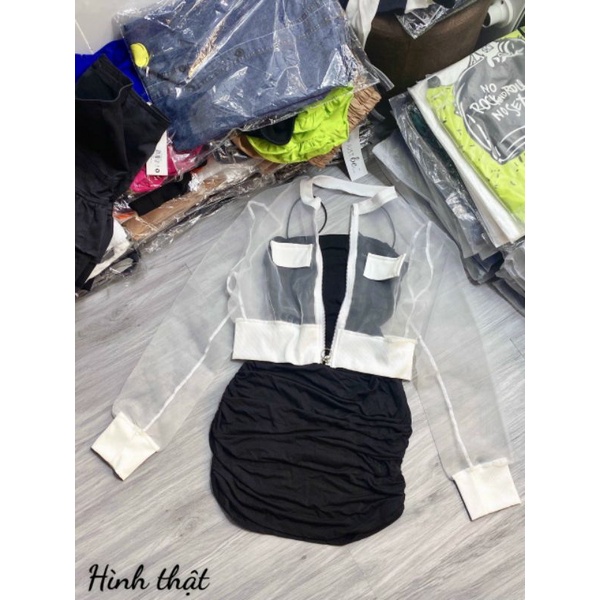 Áo khoác lưới kính sang chảnh