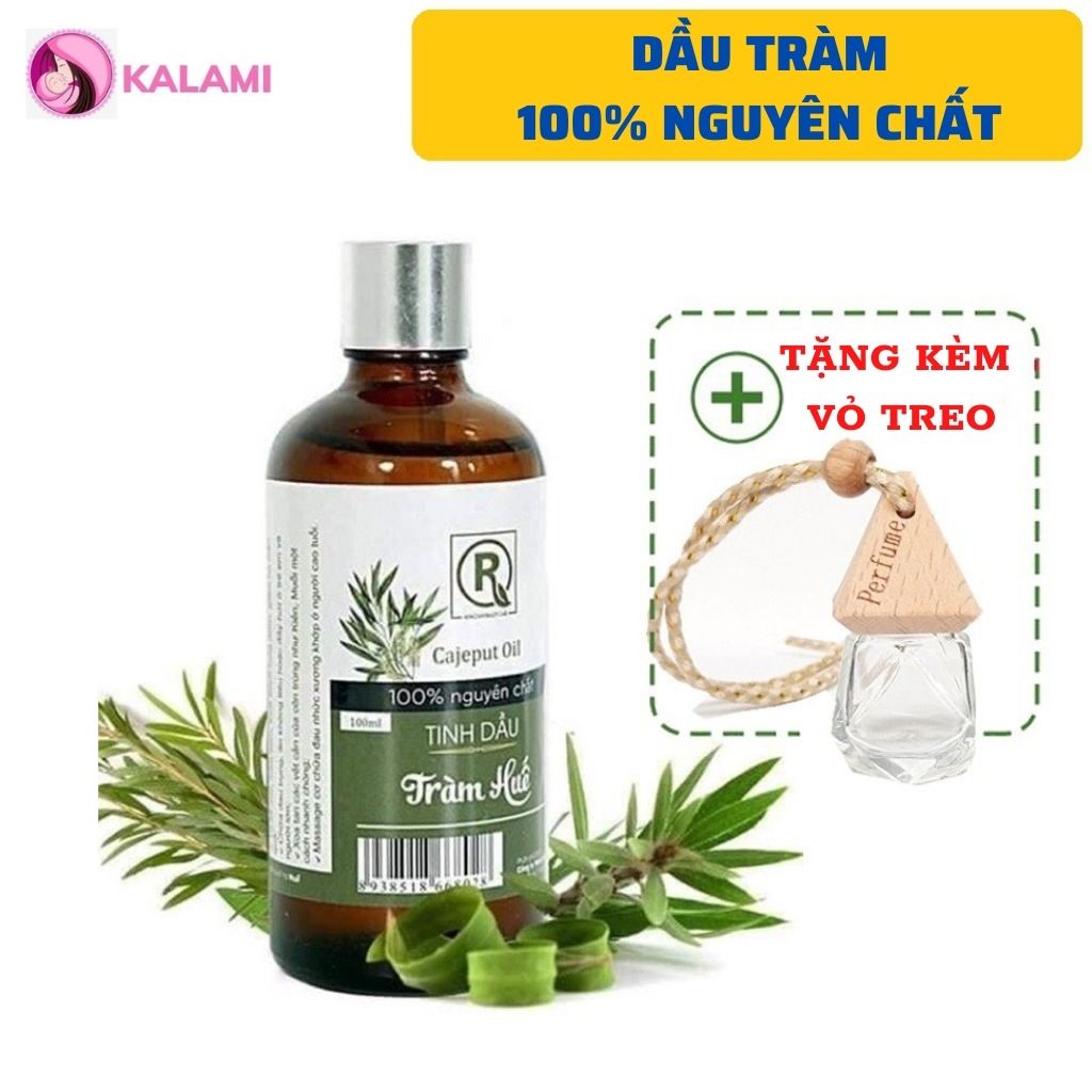 Tinh Dầu Tràm Nguyên Chất Loại Xịn 100ml Giữ ấm cho bé, Xông phòng, Tắm bé, Đuổi muỗi, Chống cảm (Tặng vỏ treo tinh dầu)