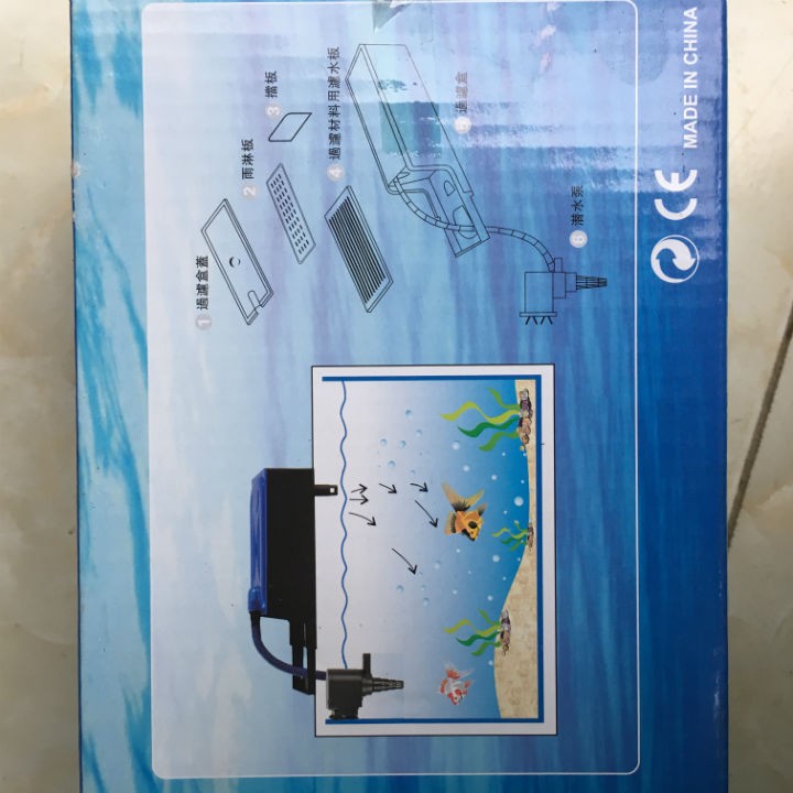 Máy Bơm Máng Lọc Nước Hồ Cá VS-203 Và Bông Lọc - Bộ Bơm Lọc Nước Bể Cá Vipsun