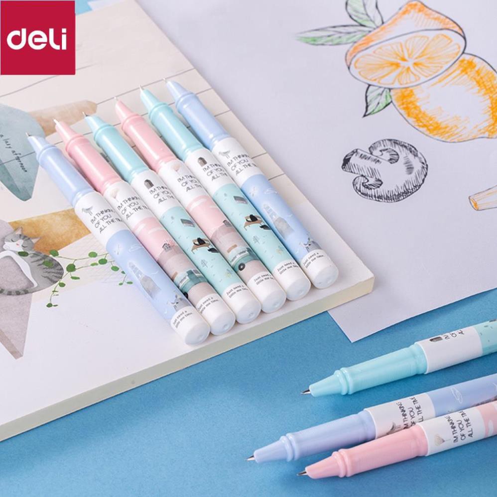 Bút máy học sinh Deli - Họa tiết đáng yêu - Màu ngẫu nhiên - A919 [Deli]