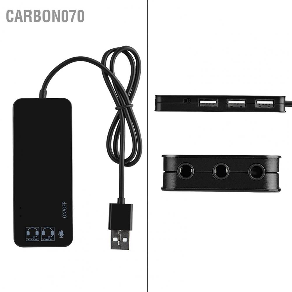 🌟Hàng Sẵn Hub chia cổng chuyển đổi âm thanh Bộ chia đa cổng Hub USB 2.0 TO 3 cổng + Mic tai nghe w / Bộ chuyển đổi âm thanh 7.1CH