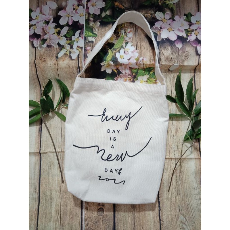 Túi tote vải Canvas 1 dây đeo( Vừa A4)