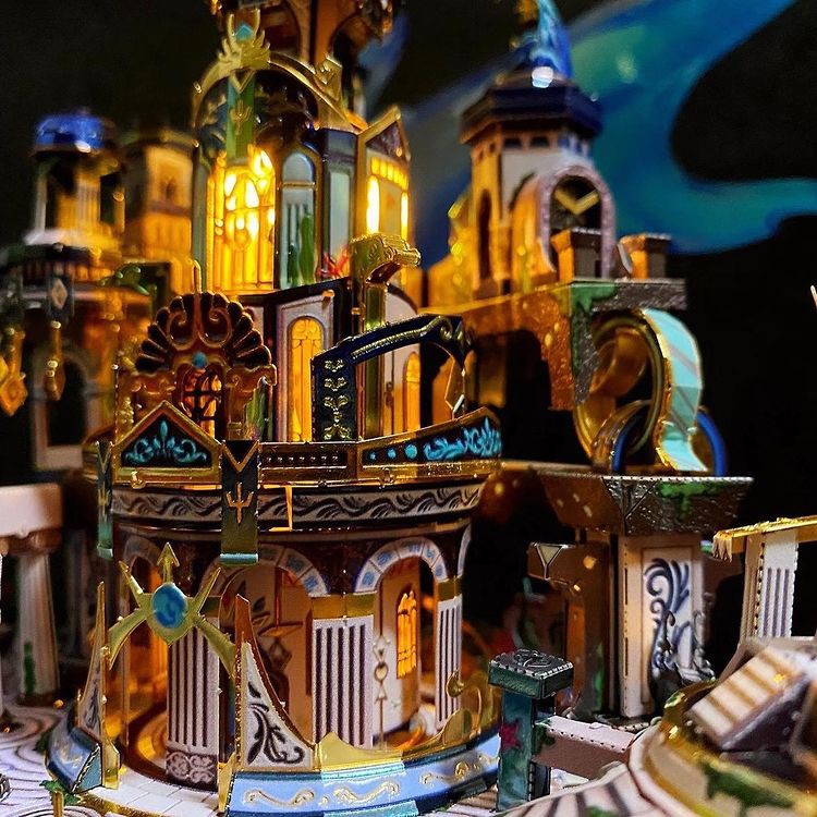 Đồ Chơi Lắp Ráp Mô Hình 3D Bằng Kim Loại MU Lâu Đài Đế Vương Atlantis Trong Phim Aquaman