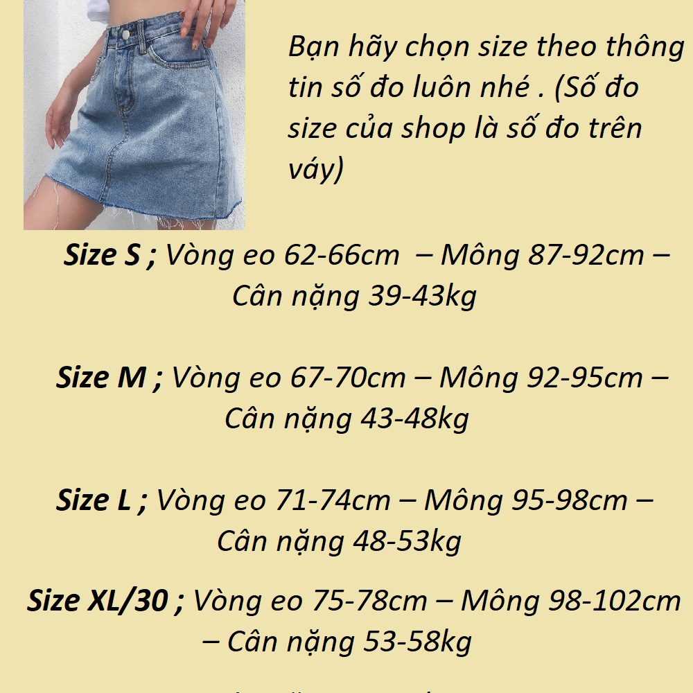 Chân váy jean dáng A trơn CV357