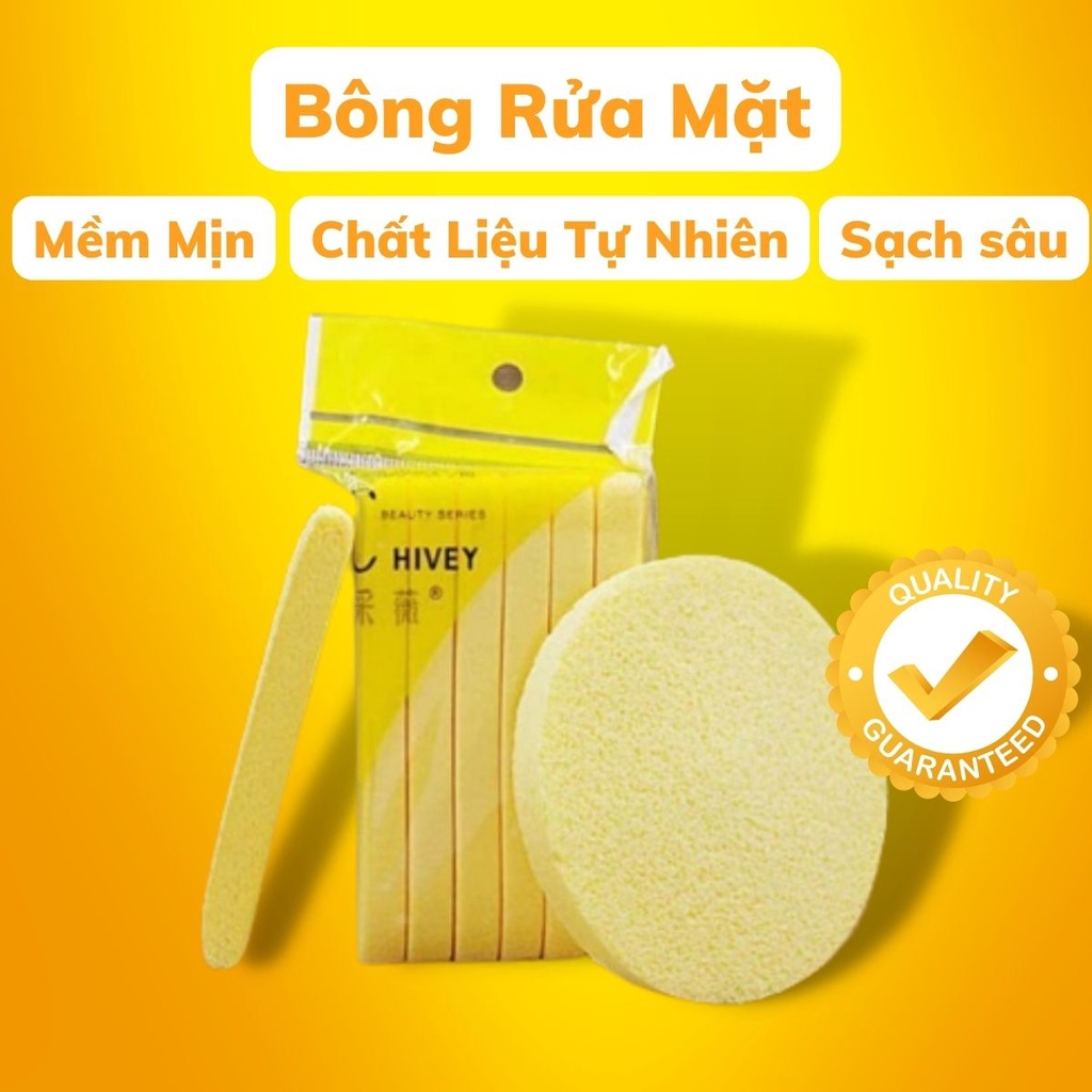 COMBO 1 Cây 20 Gói Bông Rửa Mặt Bọt Biển Chivey, Mút Tẩy Trang Dạng Nén - Thấm Hút Nhanh Rửa Siêu Sạch