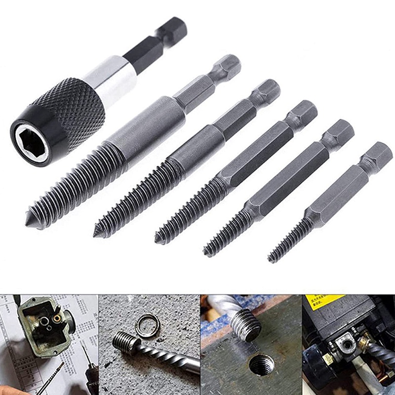 Bộ 6 Đầu Mũi Khoan Và Đinh Vít Bị Hỏng 1 / 4 Tháo Gỡ Nhanh Tiện Lợi